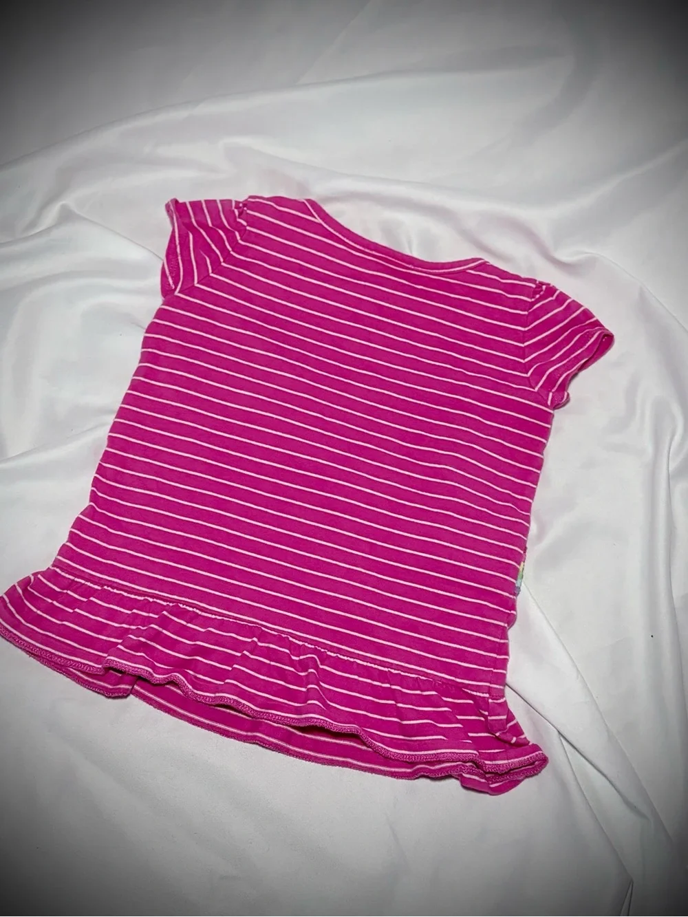 Gymboree Hot Pink Striped Tee with Rainbow Appliqué